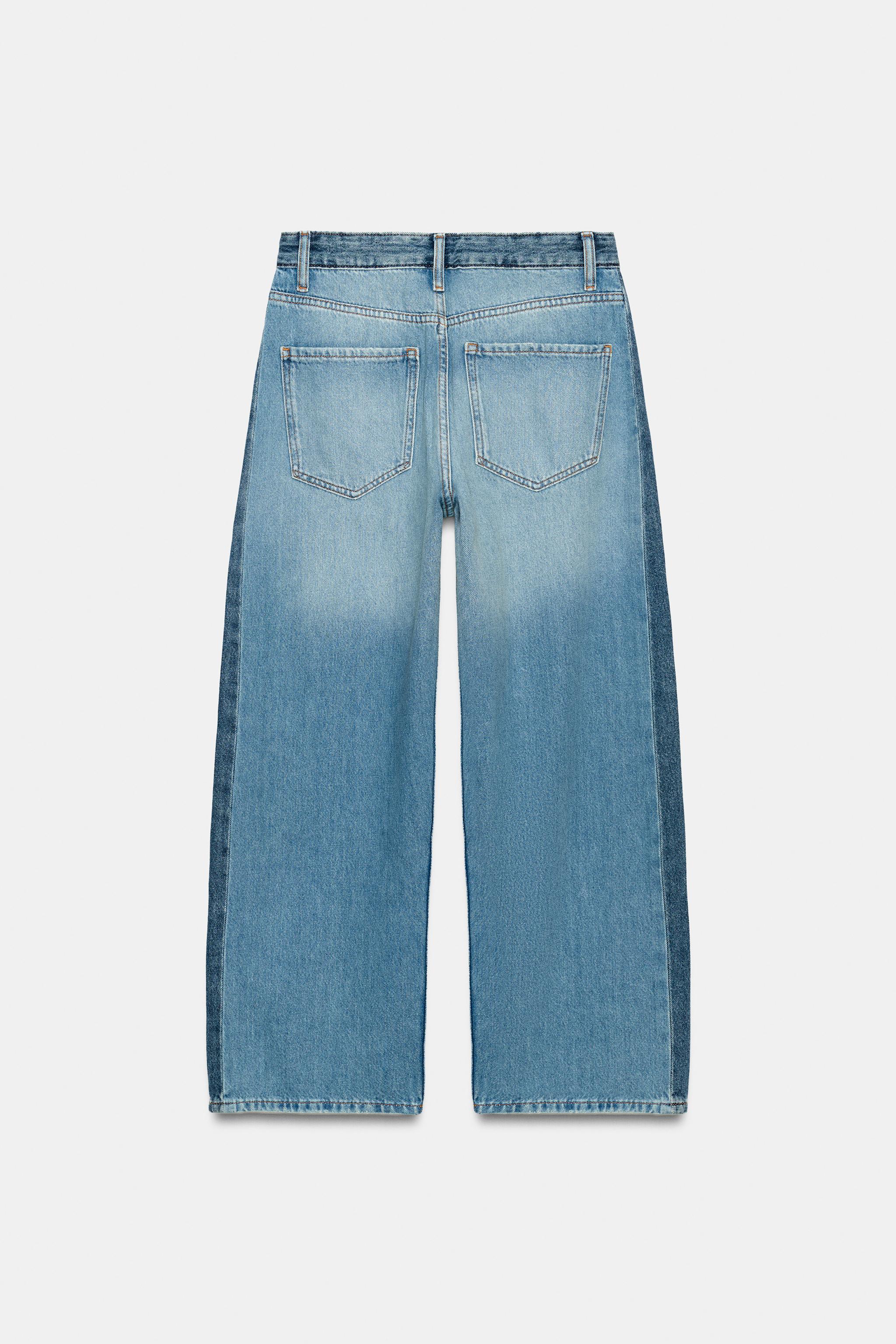 ZW COLLECTION MID-RISE RELAXED ANKLE PATCHWORK JEANS